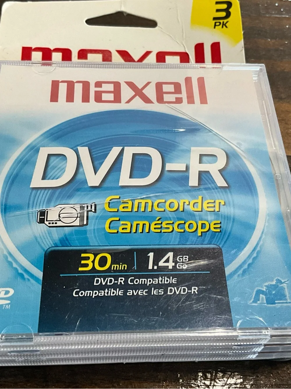 Maxell 3 pack of DVD-R Camcorder 30 min 1.4 GB New Sealed
